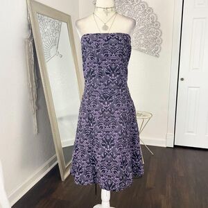 Rare Vintage 2000's Tripp NYC Purple Black Jacquard Corset Mini Tulle Dress XL
